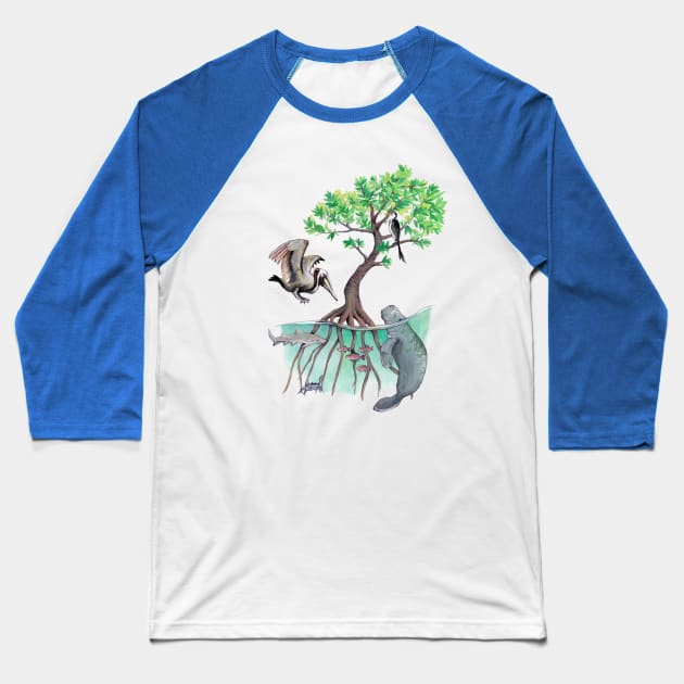 Mangroves Baseball T-Shirt by IndiasIllustrations